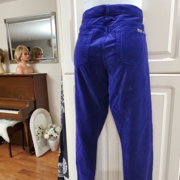 For all mankind Butt-flattering velvet Purple Blue pants 29 waist Leg 30.5 - Picture 5 of 5